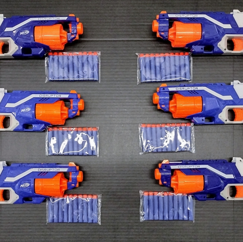 Nerf Disruptor 3v3 Party Pack with 60 New Darts!| 6 Blasters!| Fast Shipping!